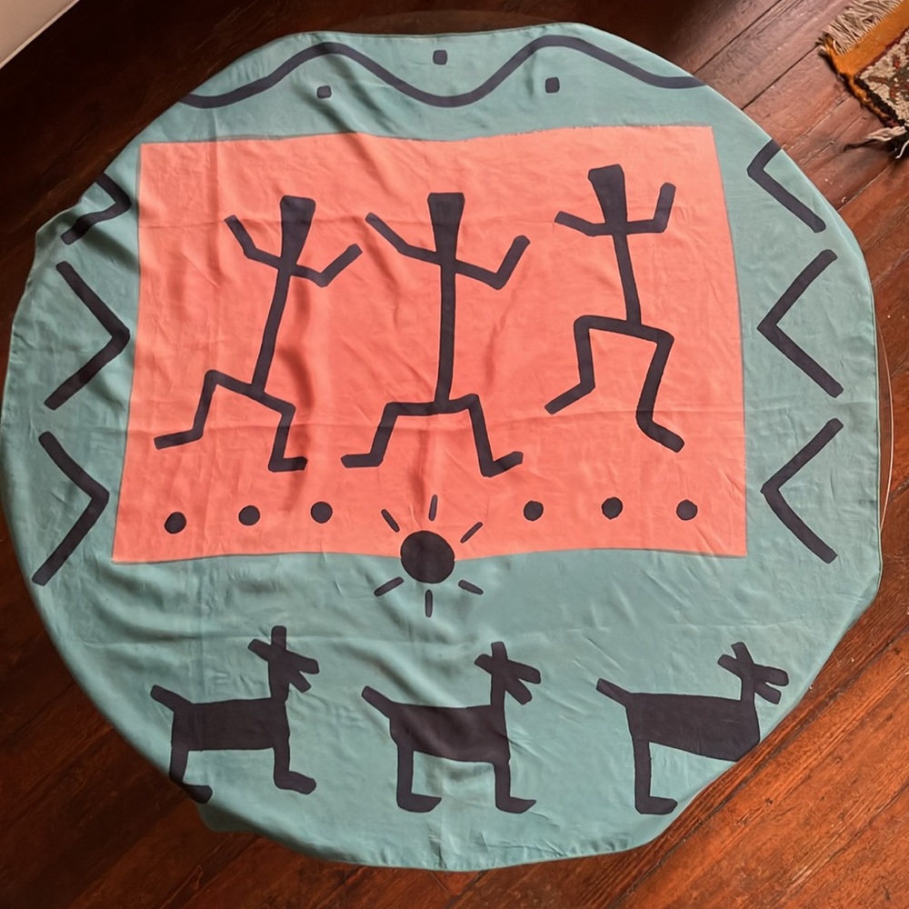 Vintage large square scarf graphic Southwestern vibes